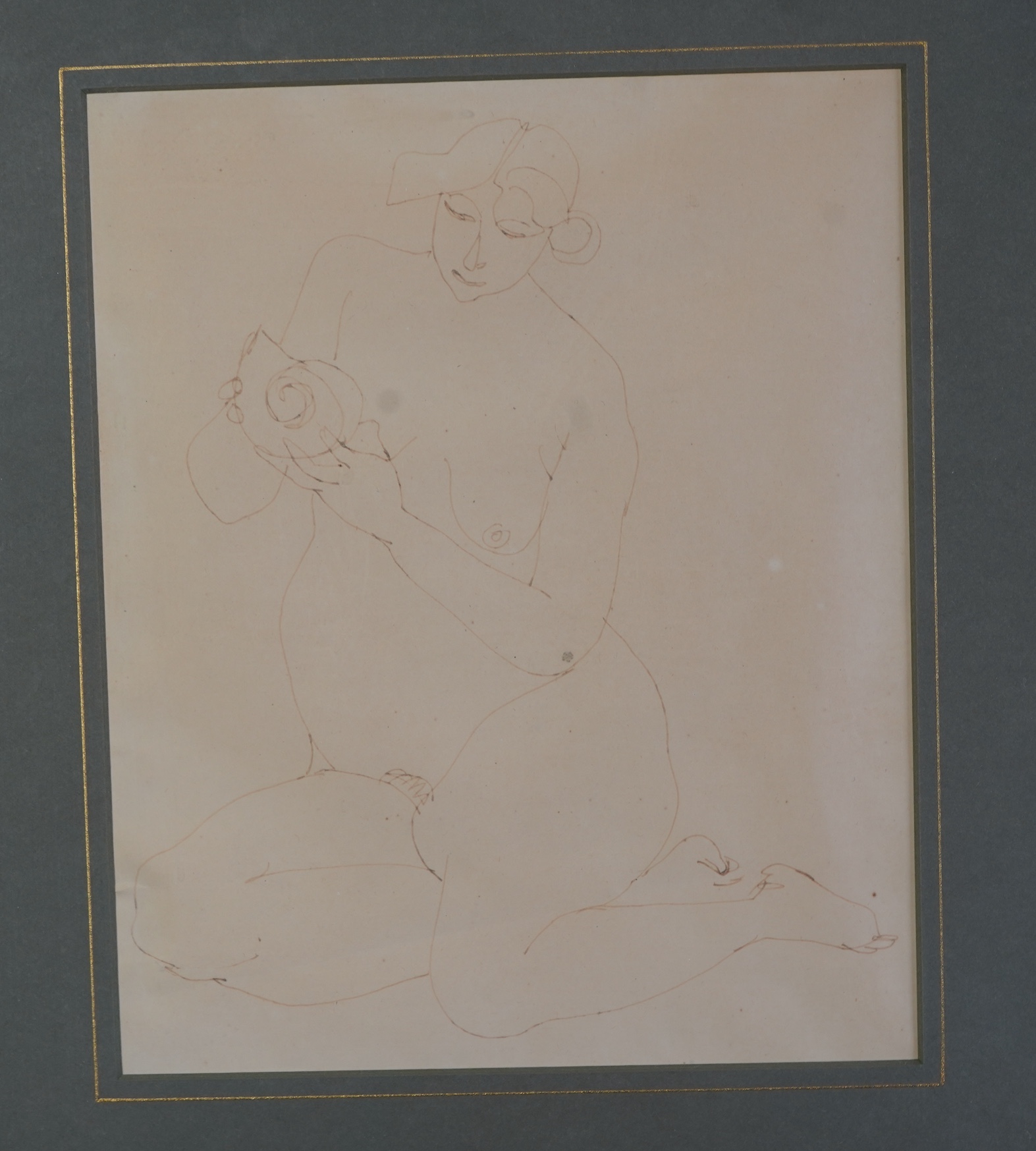 Henri Gaudier-Brzeska, French 1891-1915, Nude with shell